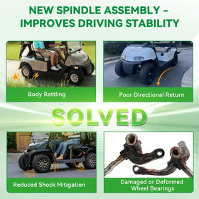 Panglong EZGO RXV front spindle hub area emphasizing alignment
