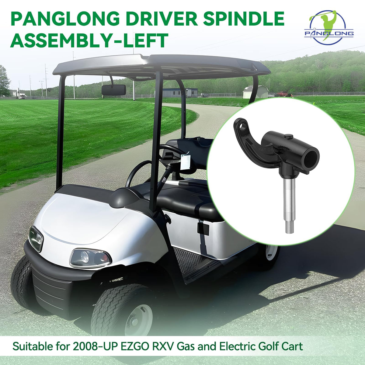 Panglong EZGO RXV left spindle assembly built for longevity