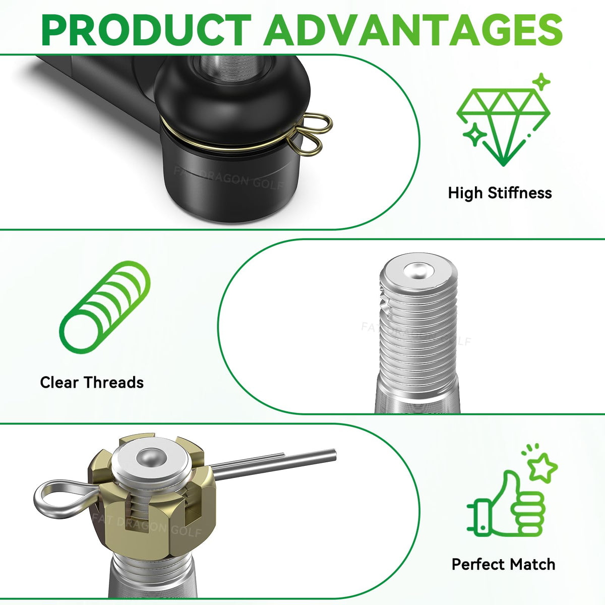 Locknut and hardware secure Panglong RXV tie rod end for reliable performance.