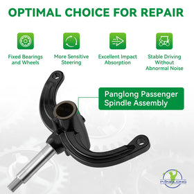 Panglong EZGO RXV spindle right assembly ensures secure connection between axle and hub.