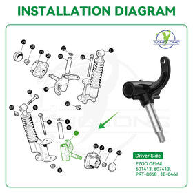 Panglong EZGO RXV steering spindle left enhances steering feel