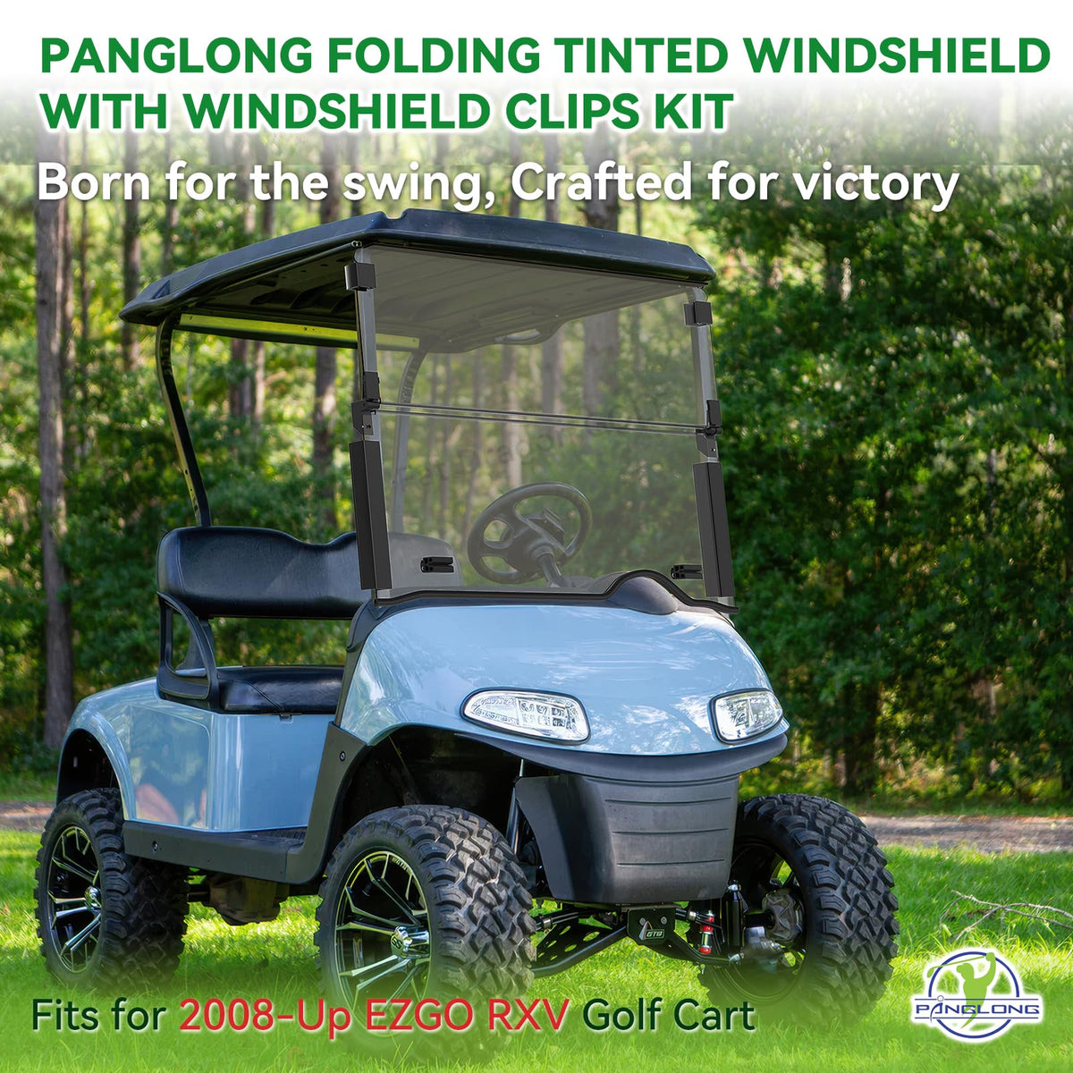 Panglong EZGO RXV windshield durable PC construction enhances longevity
