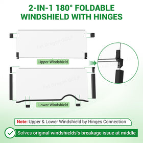 Durable polycarbonate Panglong EZGO RXV windshield for strength and resilience.