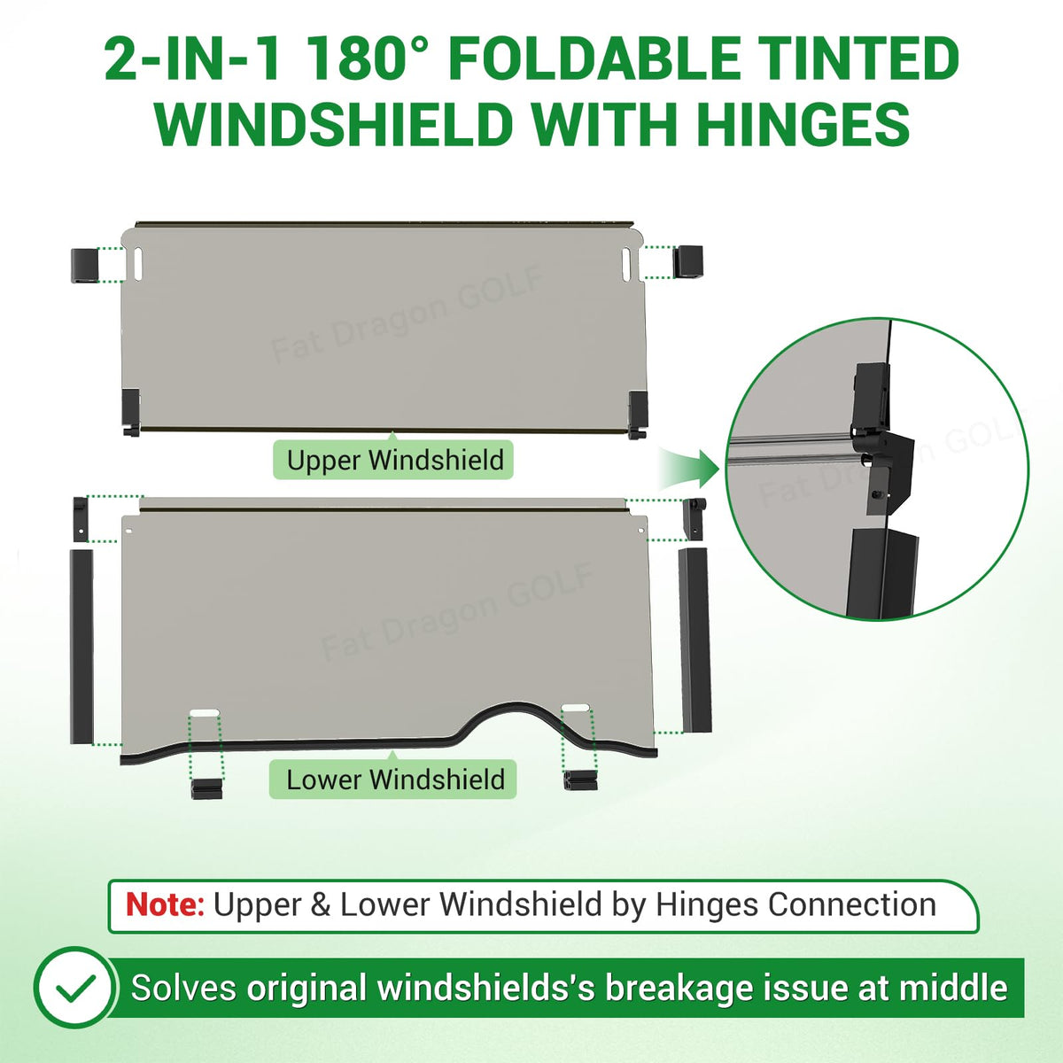 Panglong EZGO RXV windshield size 38-09W x 31-89H ensures a precise fit