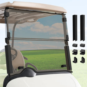 Panglong EZGO RXV tinted windshield upper view enhances visibility with UV protection