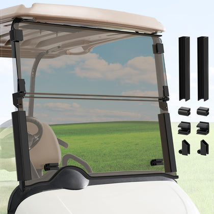 Panglong EZGO RXV tinted windshield upper view enhances visibility with UV protection