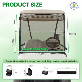 Panglong EZGO RXV windshield UV protection helps reduce glare during sunny trips