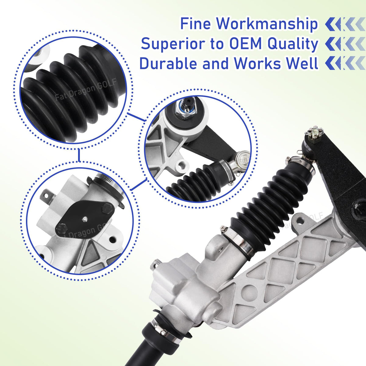 Panglong EZGO steering rack installed on a TXT Medalist for reliable handling.