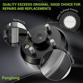 Panglong brake drum hub kit packaging with two hubs and chrome lug nuts for easy install