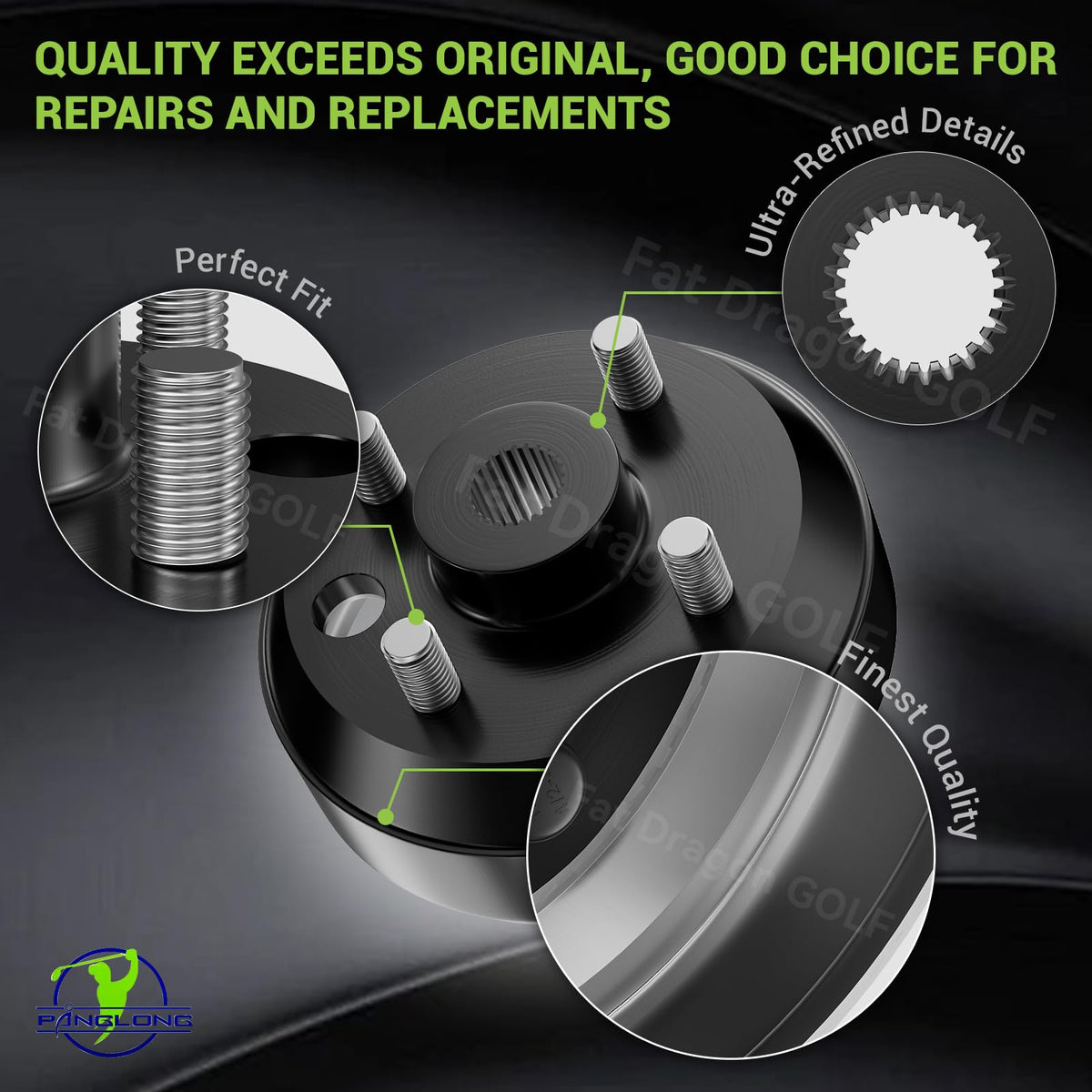 Panglong EZGO TXT brake drum kit with nuts, washers and pins for quick install