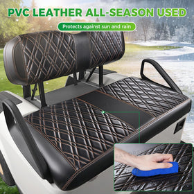 Panglong EZGO TXT front seat cover with buckle and elastic strap for secure fit.