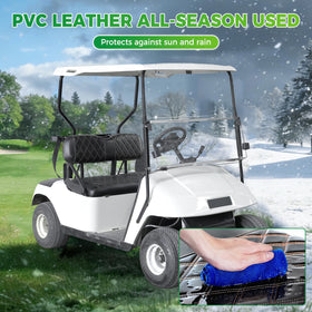 Panglong EZGO TXT brown stitching on black PVC adds a premium look.