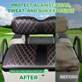Panglong EZGO TXT OEM fit seat cover protects and preserves original cushions.