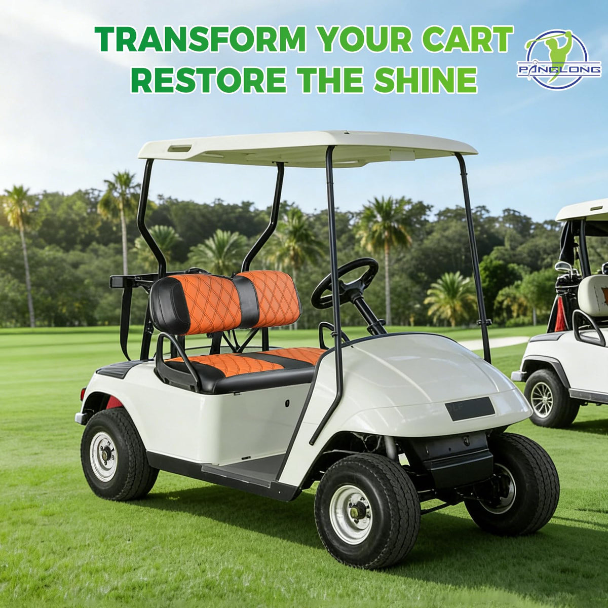 Panglong EZGO TXT front seat cushion cover shields the original cushion from wear.