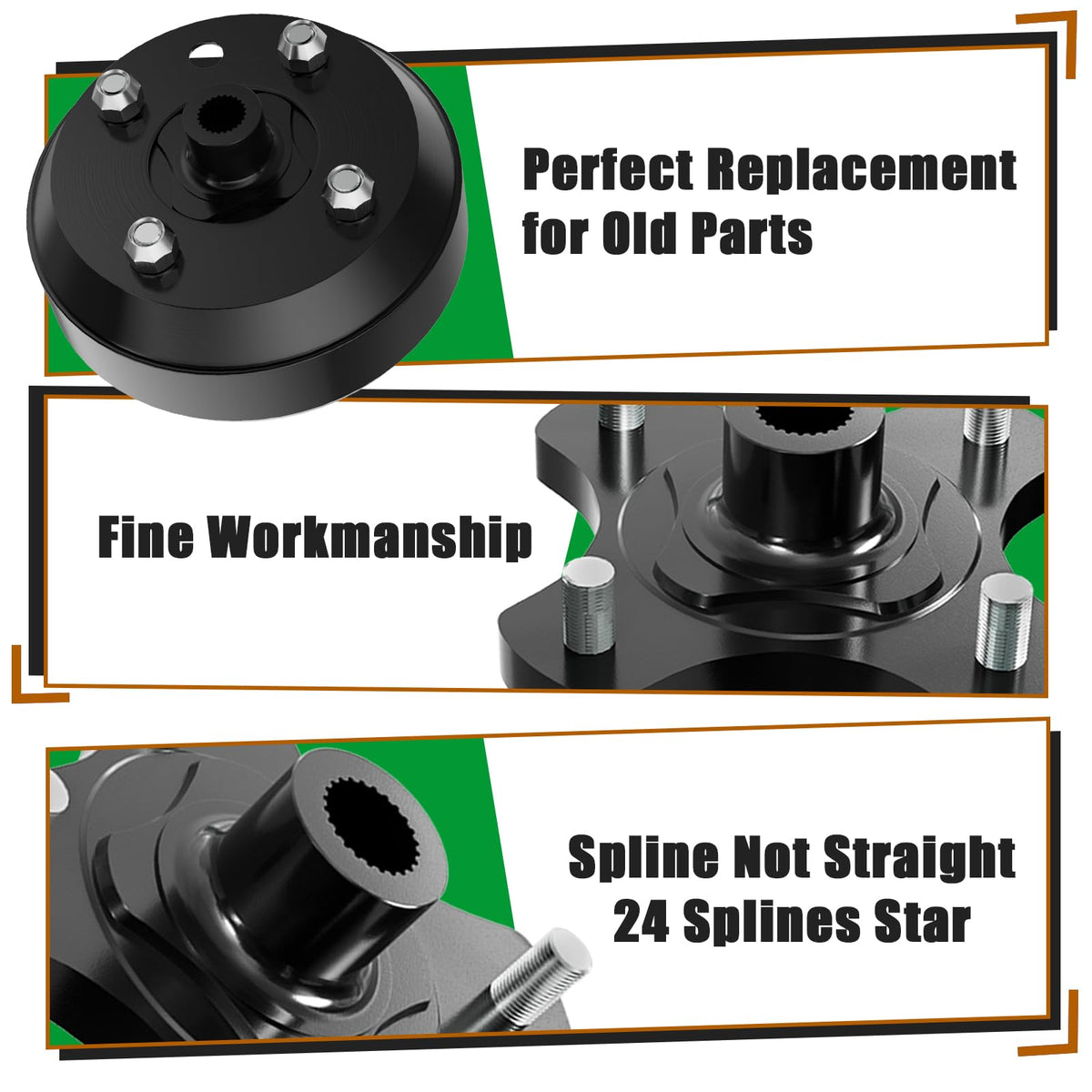 Panglong EZGO TXT brake drum hub kit, OEM references 19186-G1 and 615604, ensure proper fit.
