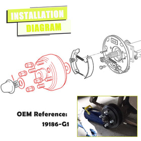 Panglong EZGO TXT brake drum uses star spline design for secure engagement