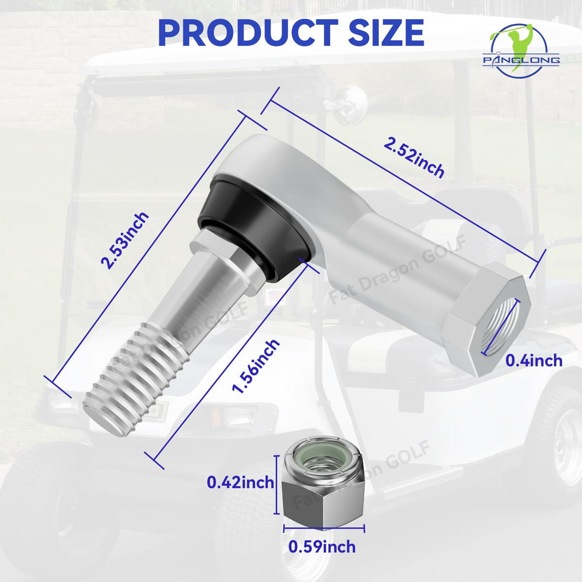 Panglong EZGO TXT tie rod ends nuts included for secure installation
