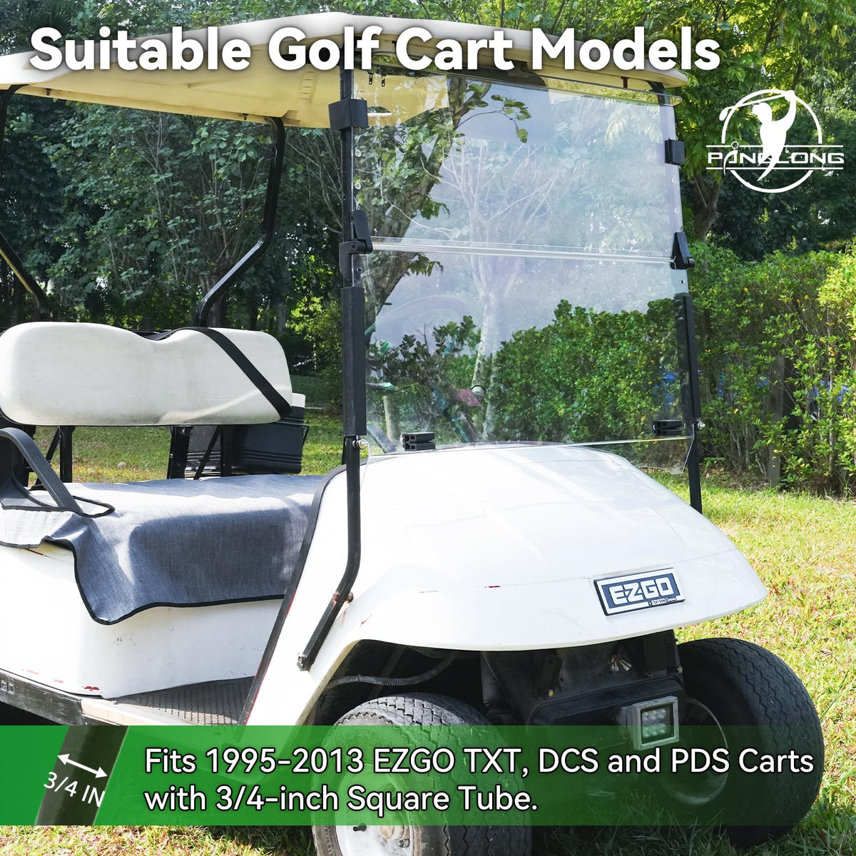 Panglong EZGO TXT windshield fits 1995 2013 EZGO TXT DCS and PDS carts