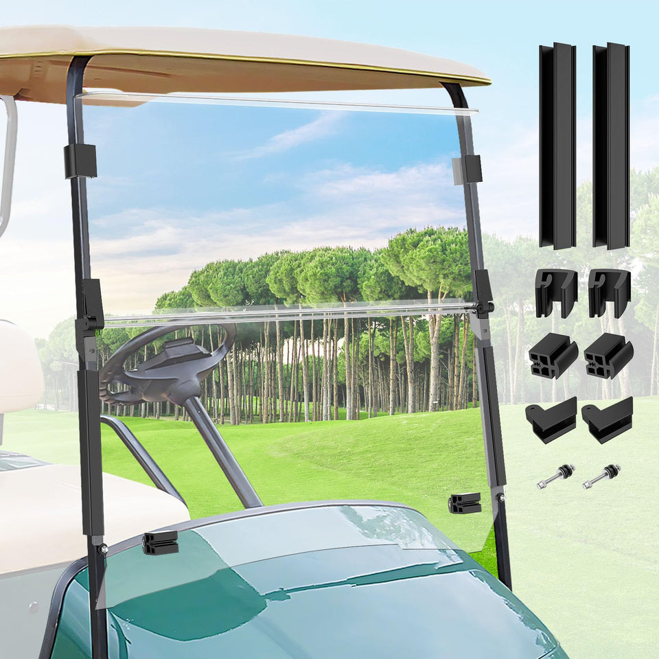 Panglong EZGO TXT windshield folded view for rain and wind control