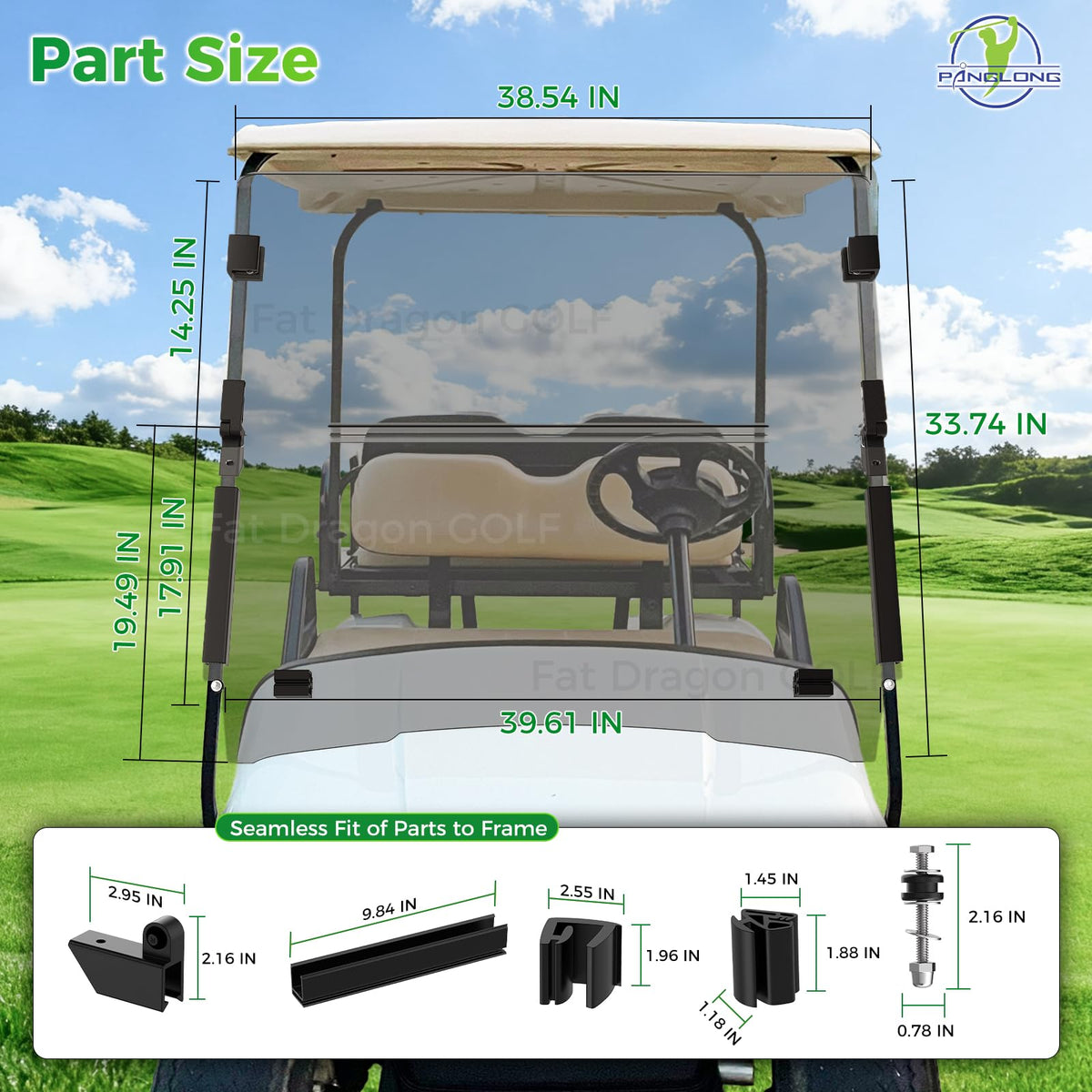 Panglong windshield blocks dust and improves on-road comfort