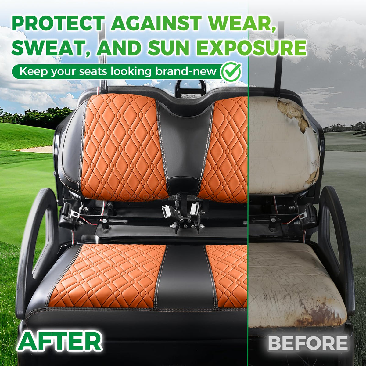 Panglong front cushion cover with two-person installation guidance for a snug fit.
