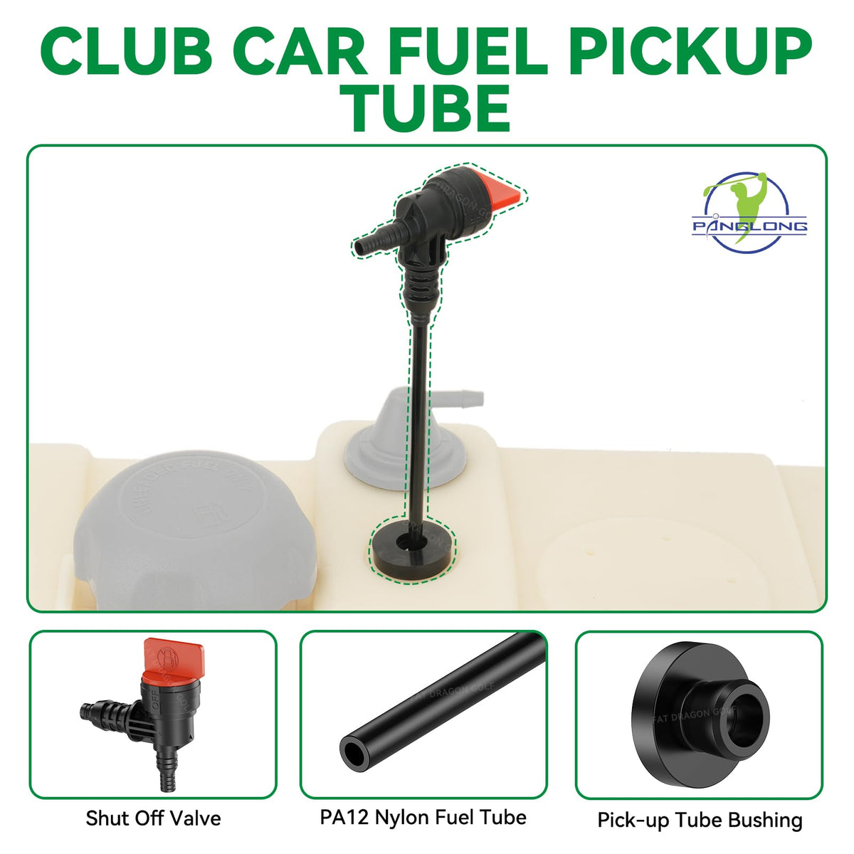 Panglong fuel tank pickup tube bushing providing a durable seal