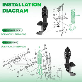 Panglong G29 front shock bolts and hardware ready for installation