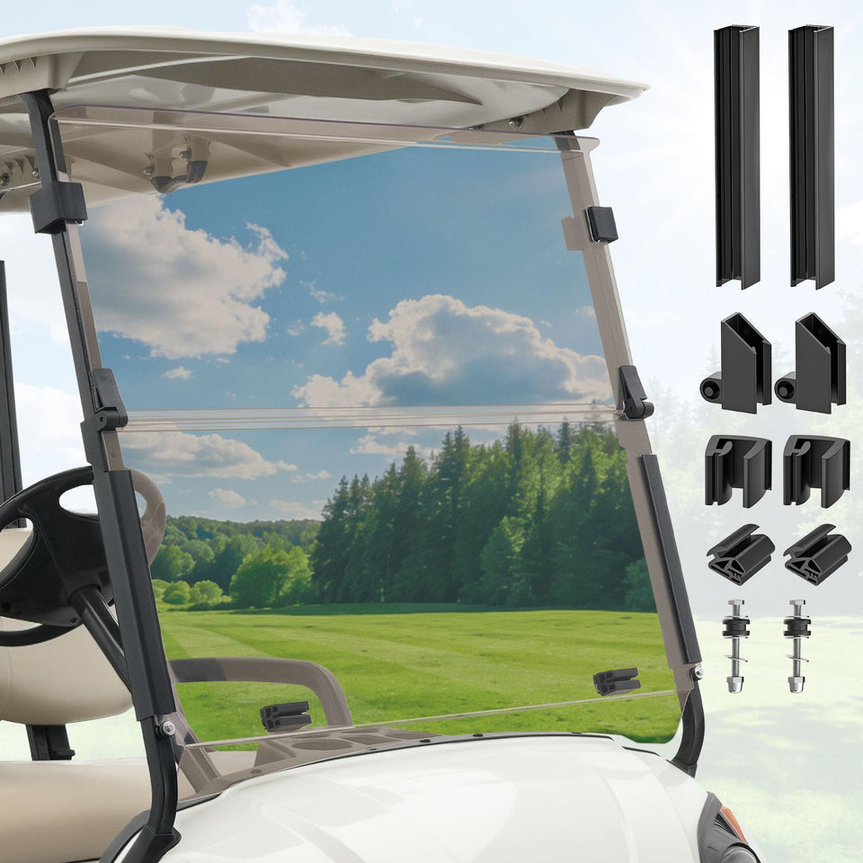 Panglong G29 windshield foldable design for Yamaha golf cart, flexible protection.