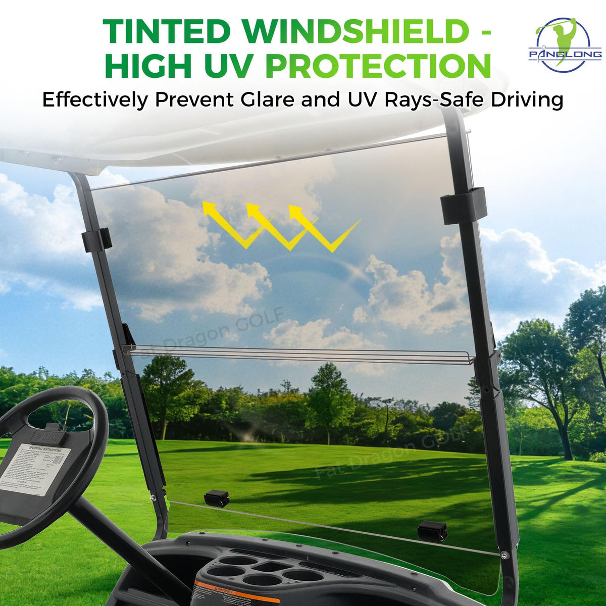 Panglong G29 windscreen upper and lower sections on Yamaha Drive/G29 for precise fit and water resistance.