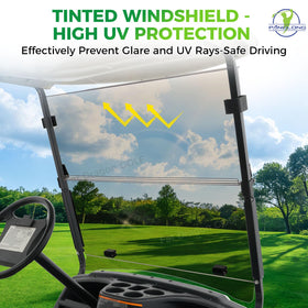 Panglong G29 windscreen upper and lower sections on Yamaha Drive/G29 for precise fit and water resistance.