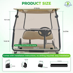 Panglong golf cart windshield ready for varied weather and driving conditions.