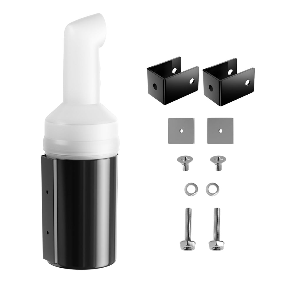 Panglong golf cart sand bottle with holder mounted on a 1-inch tube for quick divot fill