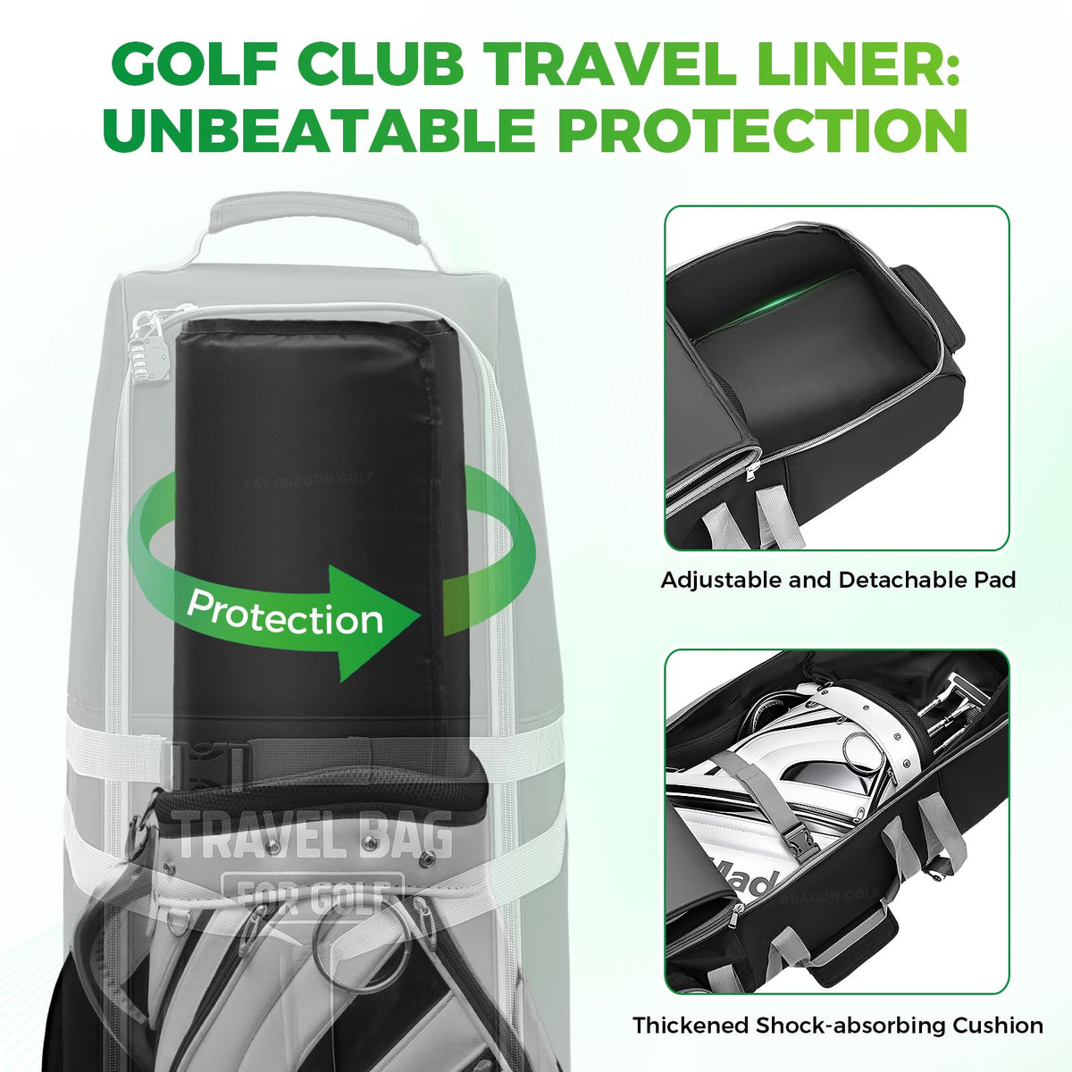 Panglong Golf Travel Bag is ready for air travel and easy handling.