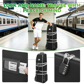 Panglong Golf Travel Bag anti-theft lock enhances travel security.