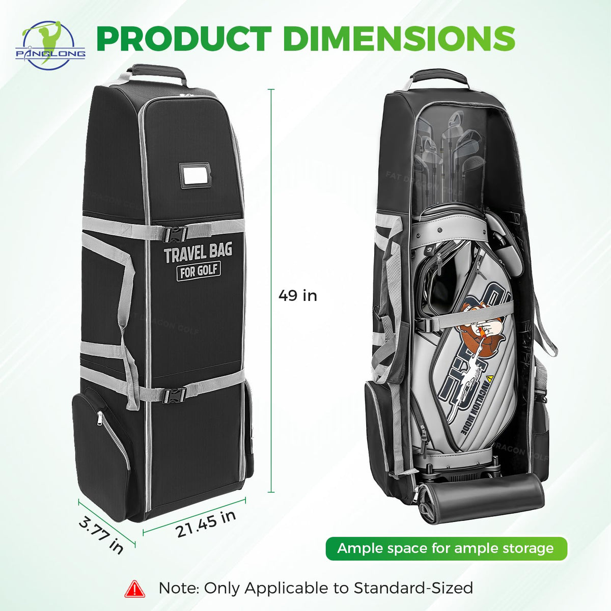 Panglong Golf Travel Bag foldable design saves space when not in use.