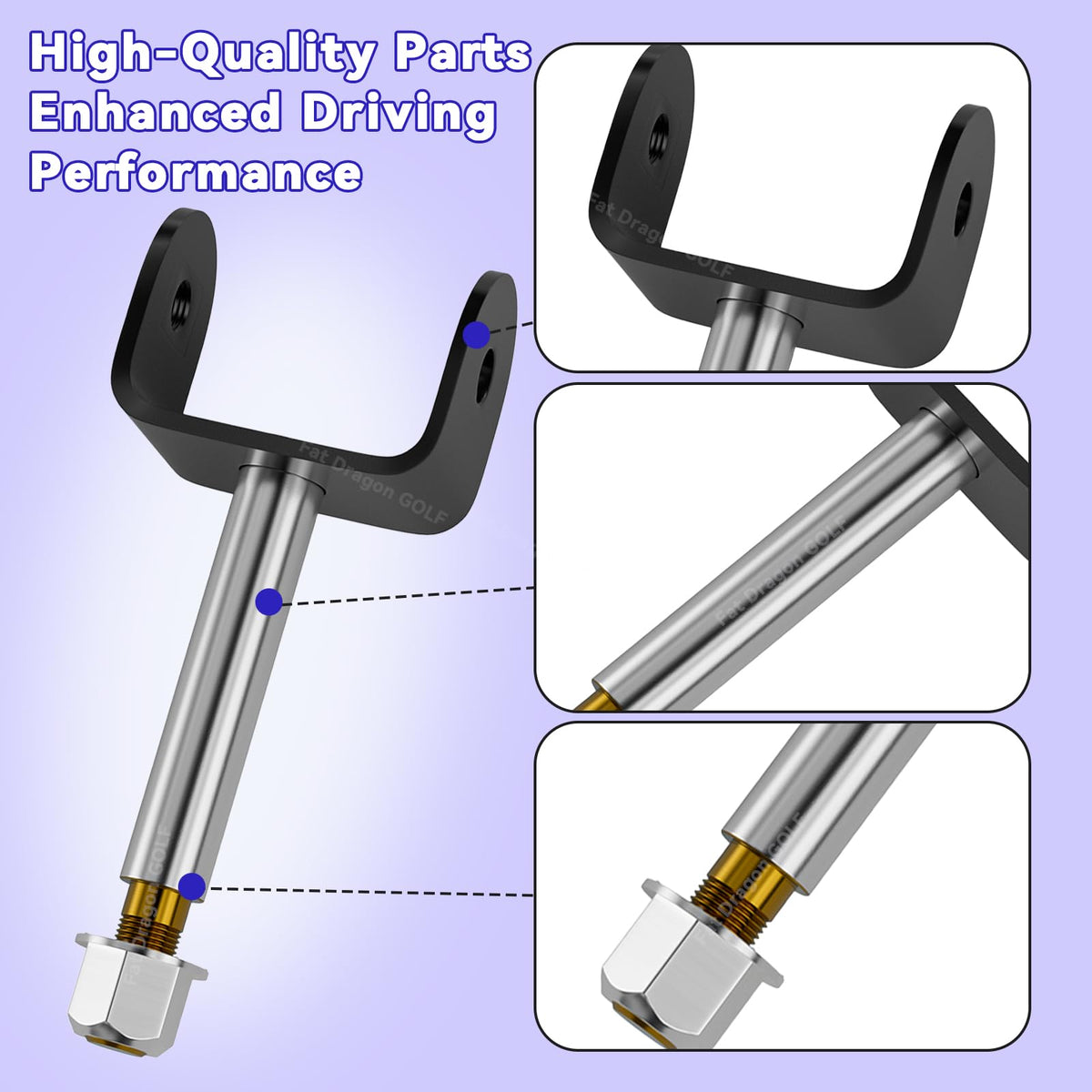 Panglong kingpin assembly for Club Car DS improves steering precision