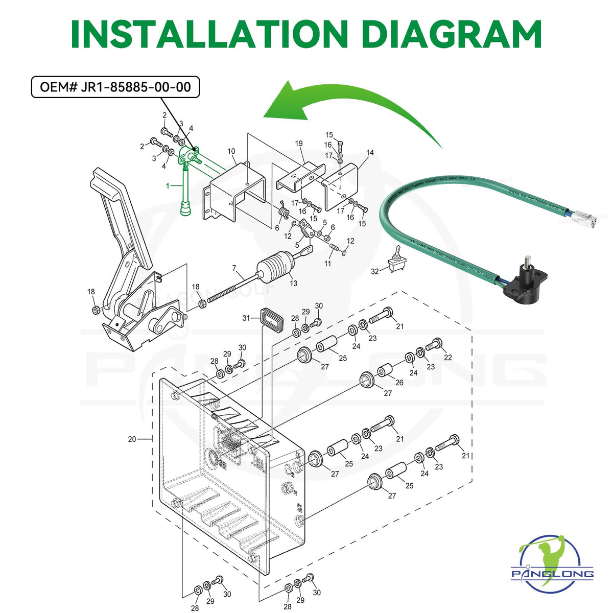 OEM JR1-85885-00-00 compatibility confirms precise fit with Panglong kit.