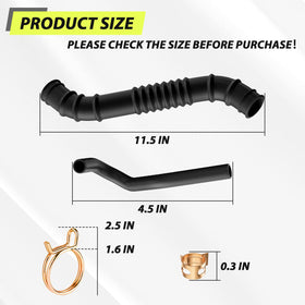 Panglong package contents show hose, vent tube, and clamps.