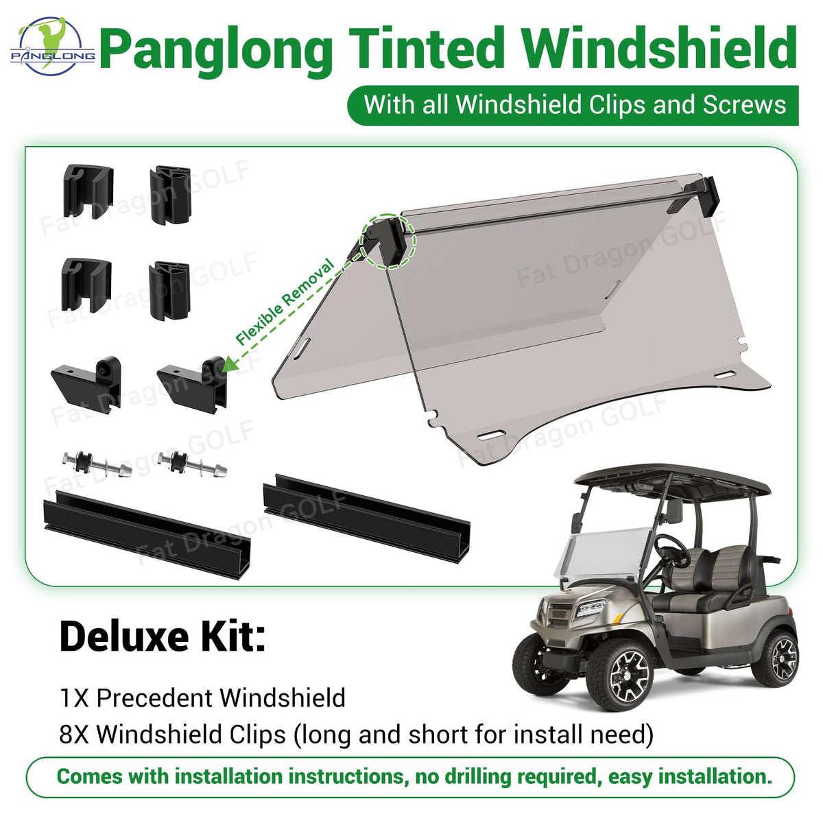 Panglong PC material windshield displaying durability and impact resistance.