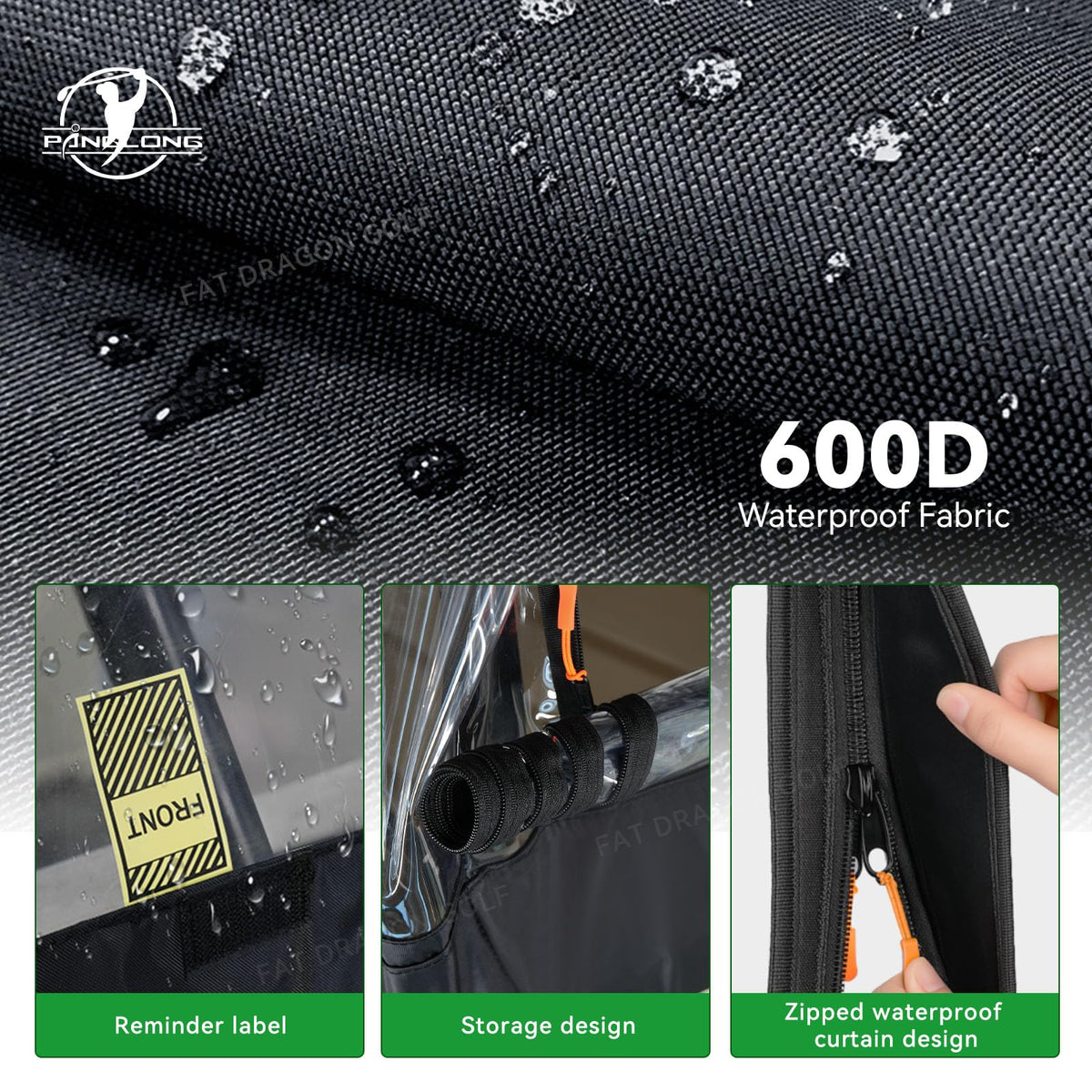 Panglong Precedent enclosure side view showing waterproof fabric for all-season use.