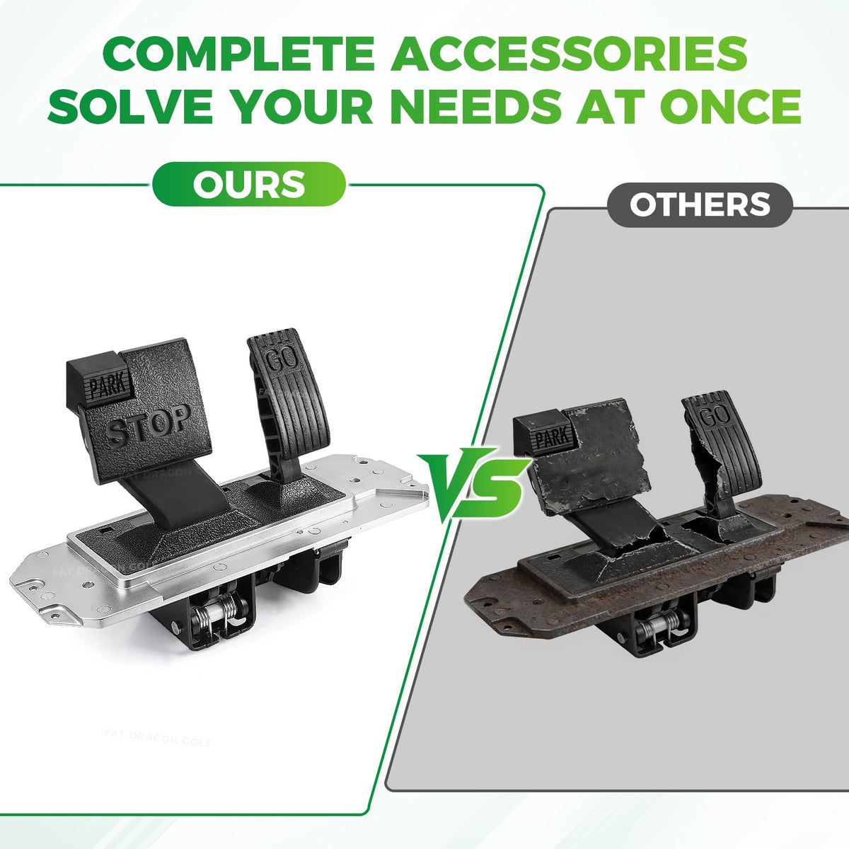 Panglong pedal kit on a Club Car cart delivers seamless operation.