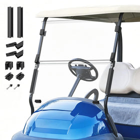 Panglong Precedent windshield front view showing clear protection for Club Car
