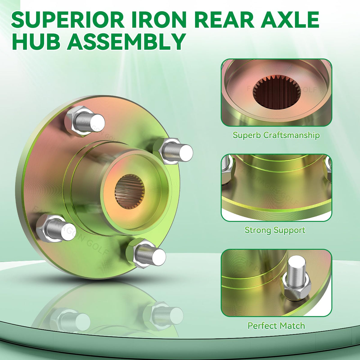 Panglong rear axle hub Yamaha G8/G14 side view shows durable, service-ready design for reliable rides.