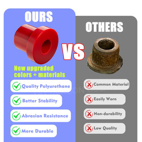 Panglong red polyurethane bushing closeup showing thicker, durable material.
