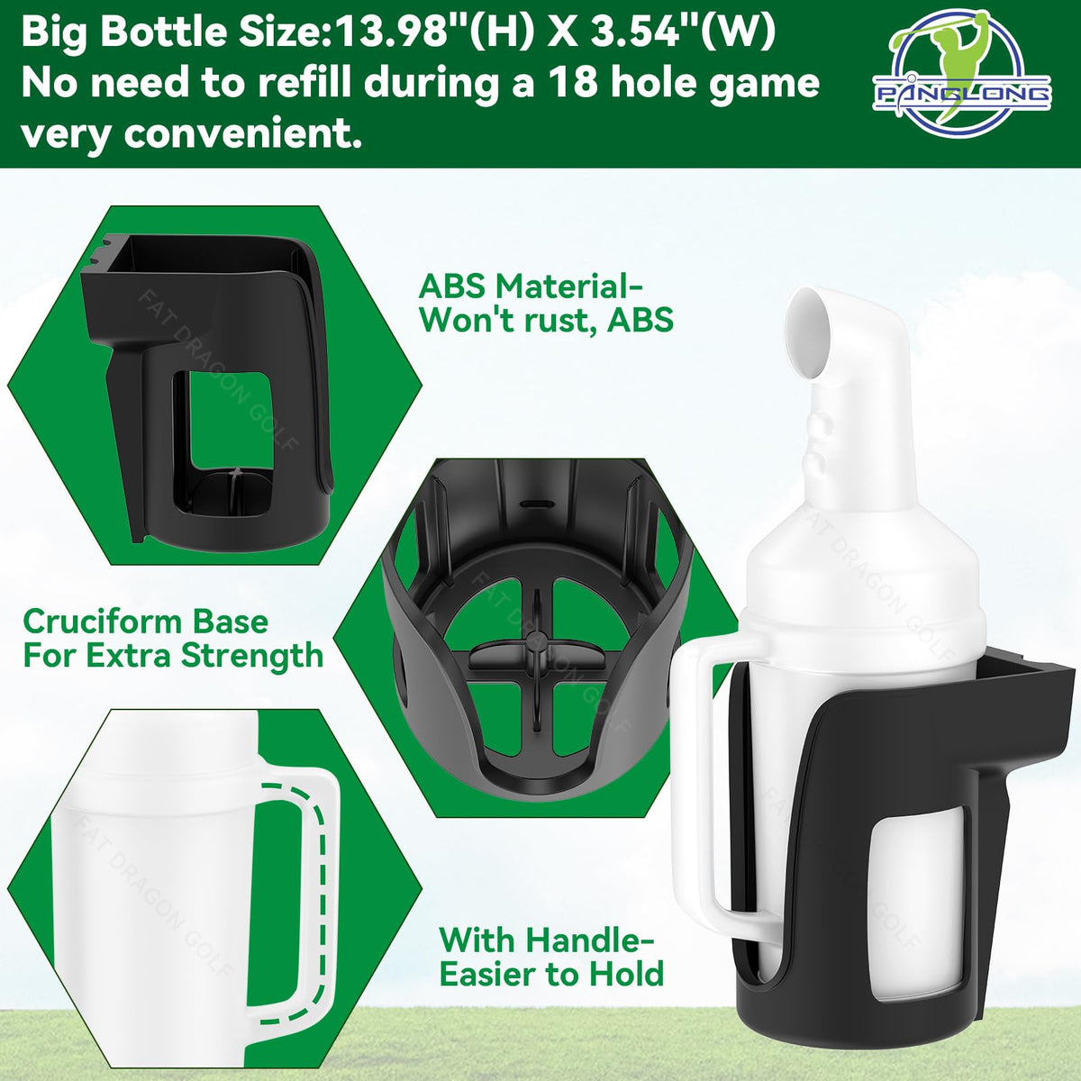Panglong sand bottle with curved neck design enabling rain protection and easy pouring