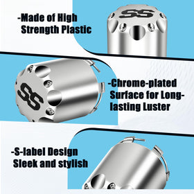 Panglong silver center caps mounted on golf cart wheels.