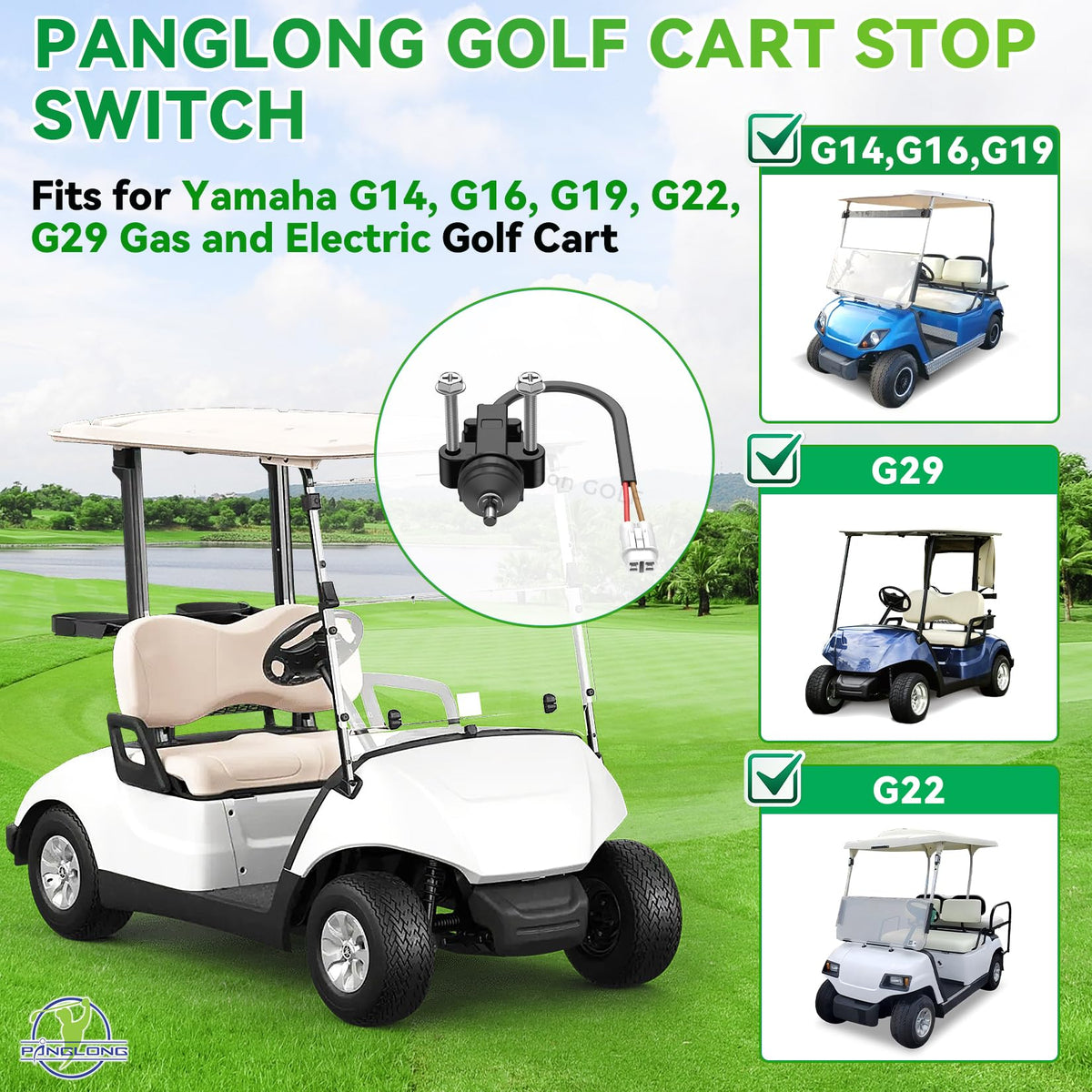 Panglong OEM-compatible switch — complies with JF7-82817-20-00 for Yamaha carts.