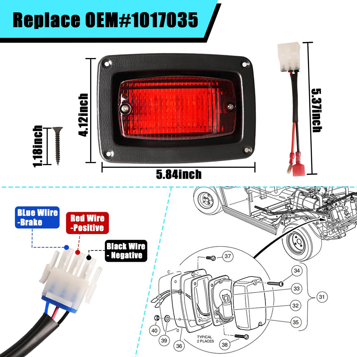 Panglong taillight dimensions 6x4 inch with 5x3 inch cutout