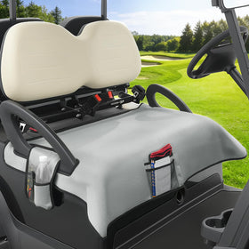 Panglong universal golf cart blanket with front pocket provides easy on-the-go storage.