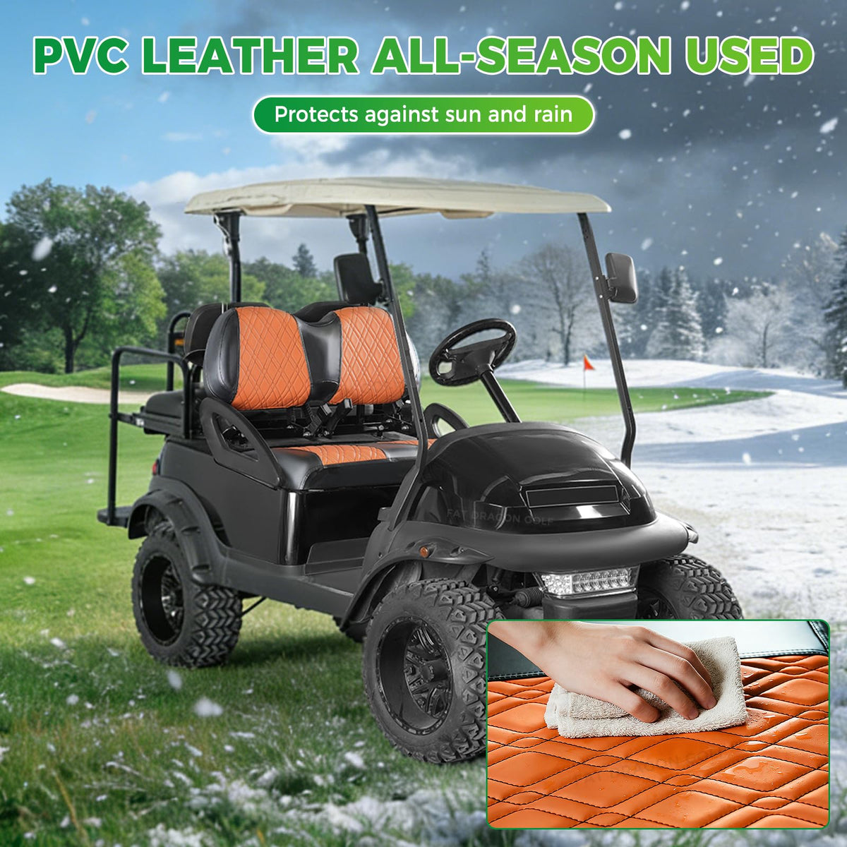 Panglong waterproof seat protection for golf cart and club use.